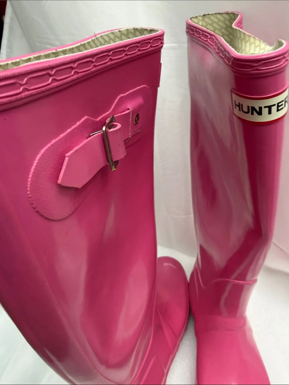 Hunter Pink Gloss Tall Rain Boots